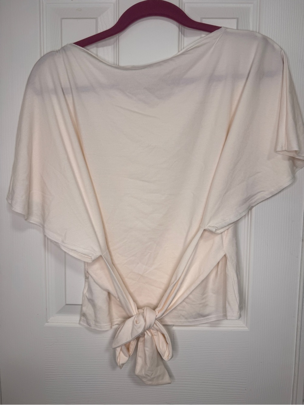 Reformation Cream Boatneck Flutter Crop Top - Picture 6 of 6